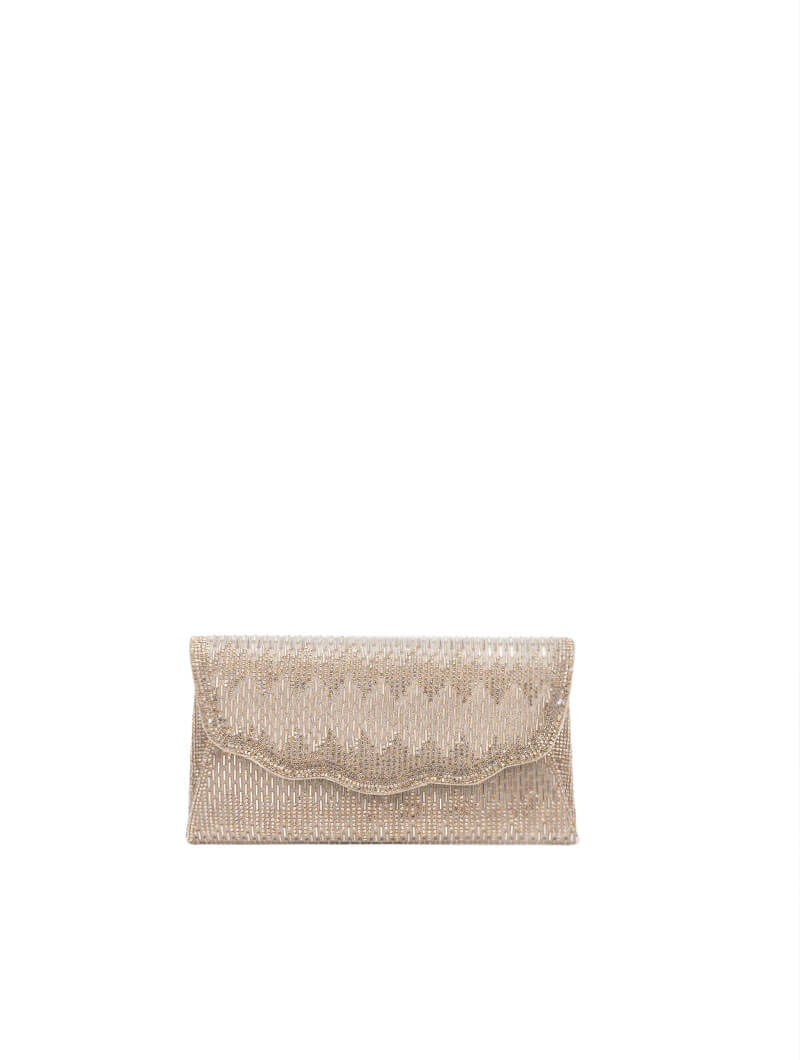 Pochette de soirée à détails perlés